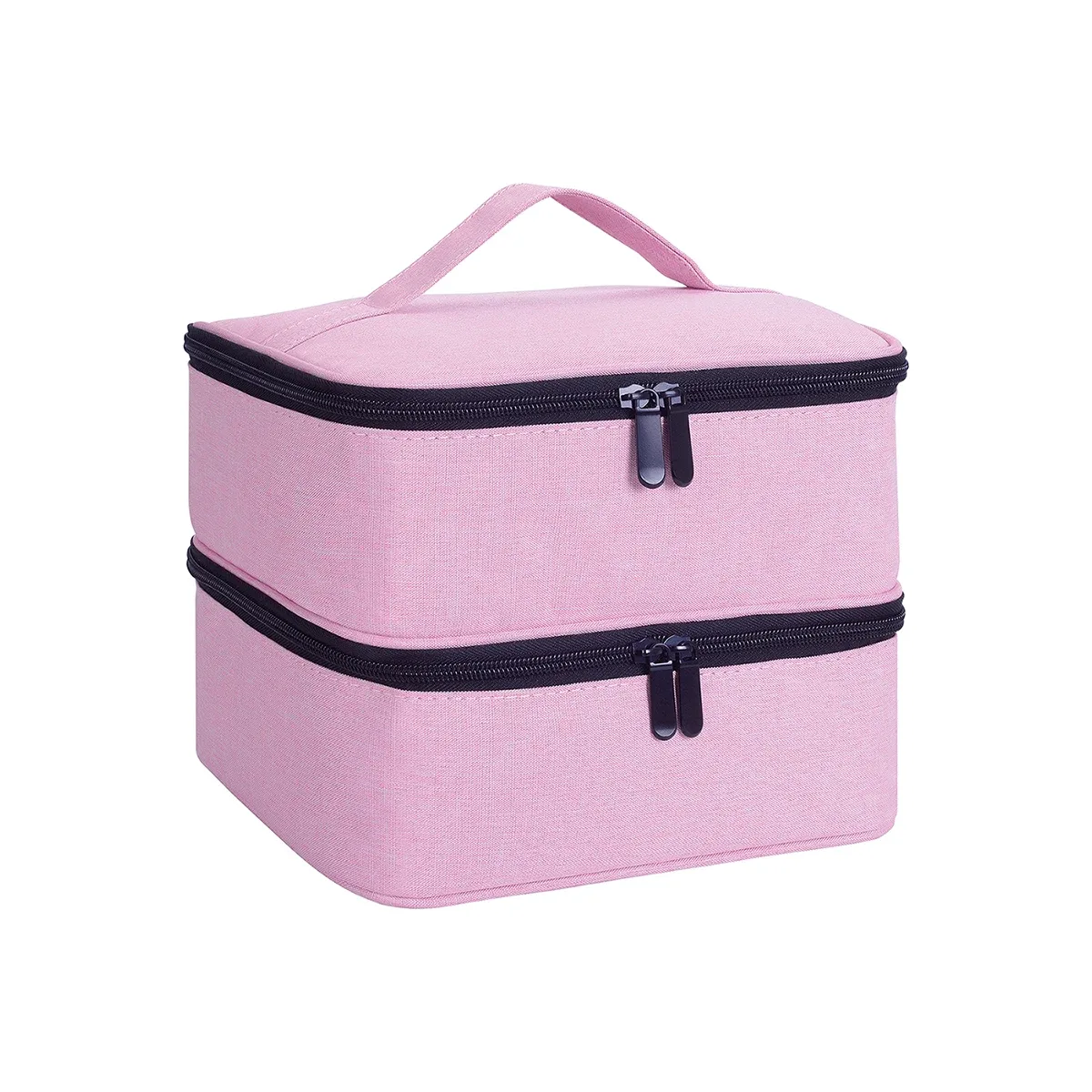 organisateur de vernis à ongles, sac fourre-tout de rangement cosmétique double couche portatif pour les amateurs d'ongles, peut stocker des outils à ongles, du gel de vernis à ongles, d