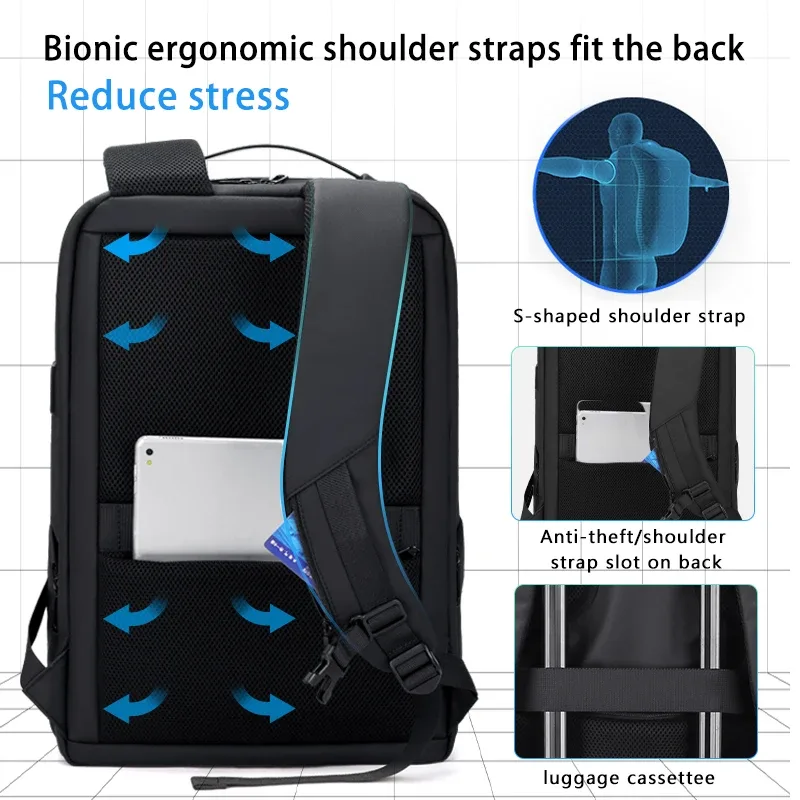 fenruien 2025 été nouveau sac de voyage extérieur léger multi-compartiments grande capacité de charge étanche 15.6 pouces pochette d'ordinateur
