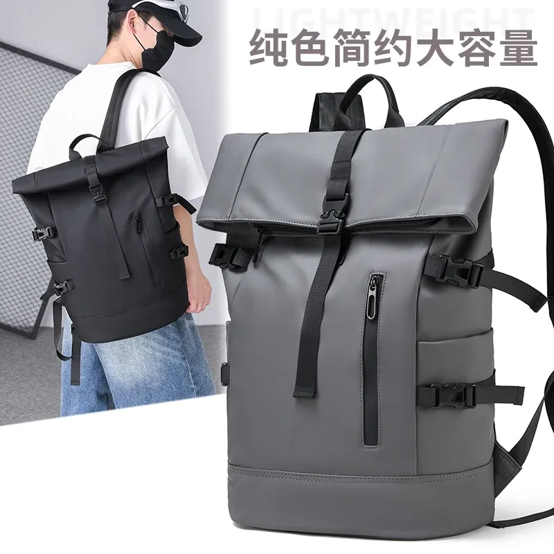 Sac à dos étanche pour hommes, sac à dos décontracté de grande capacité, sac de voyage à bandoulière élargi