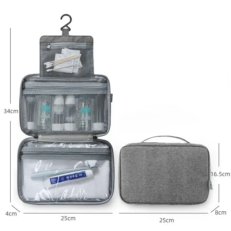 trousse de toilette pliable et étanche pour voyage, séparation sèche et humide, sac de rangement pour cosmétiques, sac à cosmétiques de grande capacité