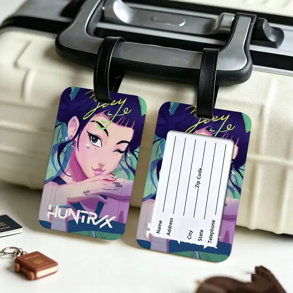 étiquette de bagage kpop d-demon hunters en pvc, carte d'information anti-perte, marqueur de nom pour sac à dos