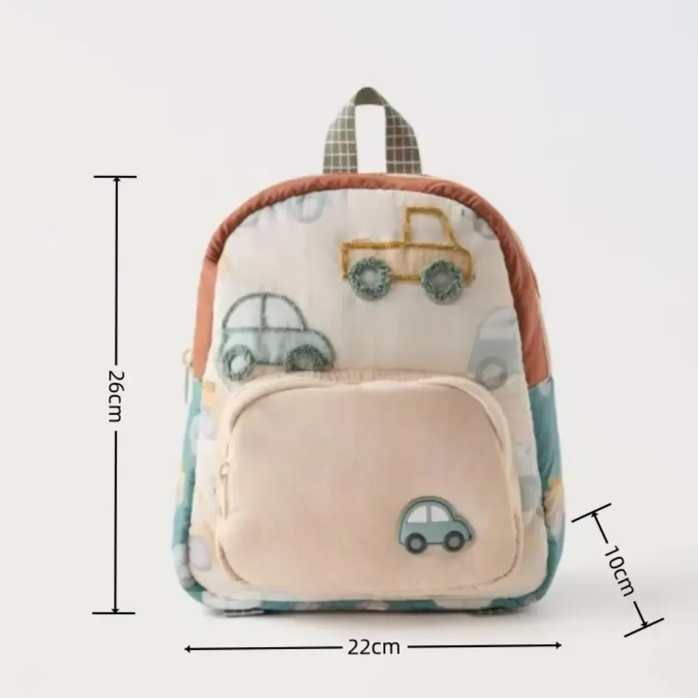 sac à dos scolaire multifonctionnel pour enfants, broderie de voiture de dessin animé, sac à dos léger pour garçons et filles, idéal pour la maternelle