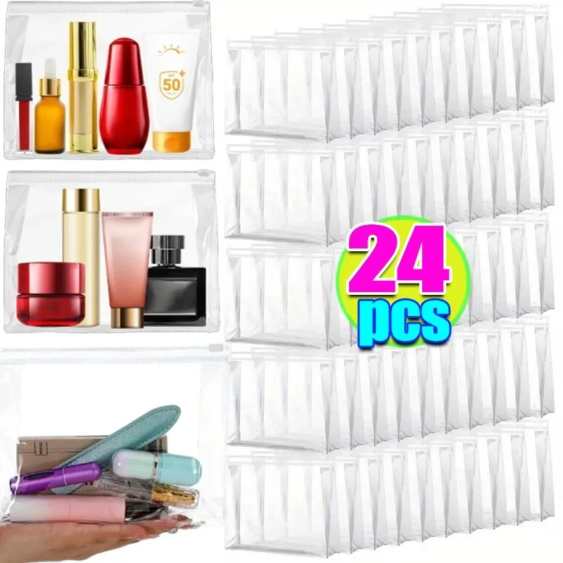 1-12 pièces transparent pvc stockage organisateur de voyage clair sac de maquillage esthéticienne sac cosmétique trousse de beauté trousse de toilette sacs de lavage