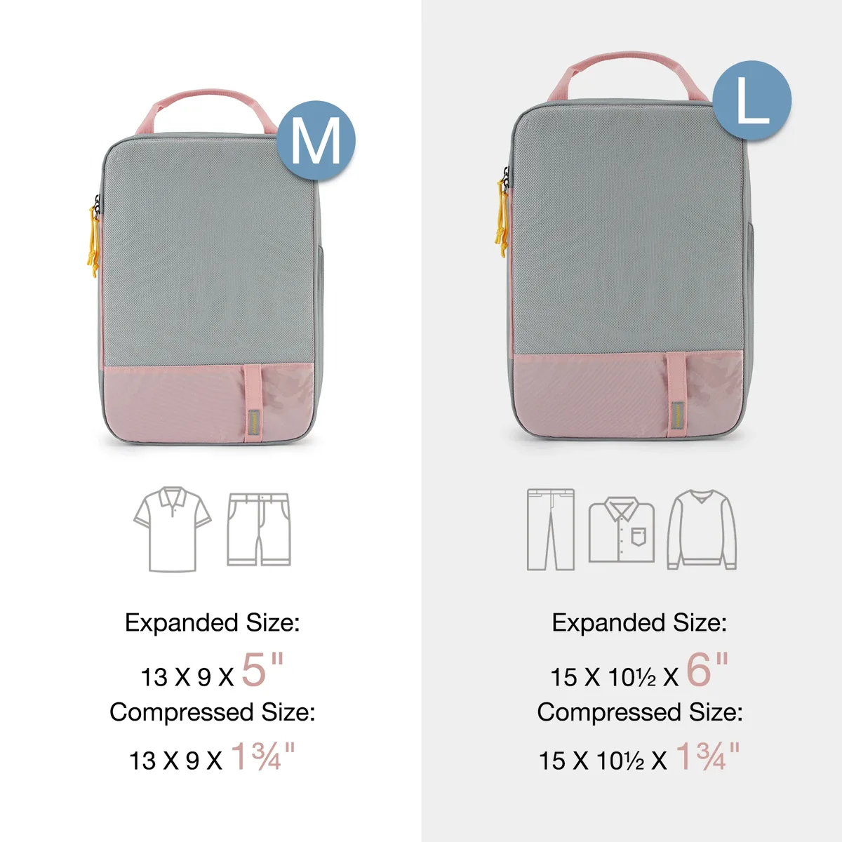 bagsmart-cubes d'emballage de compression pour voyage, sacs à bagages légers et durables, essentiels de voyage, ensemble de 6, 4/2