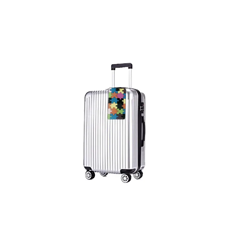 étiquettes de bagage en silicone tendance, accessoires de voyage pour sacs, étiquette de bagage portable style dessin animé pour filles et garçons, protège-cartes