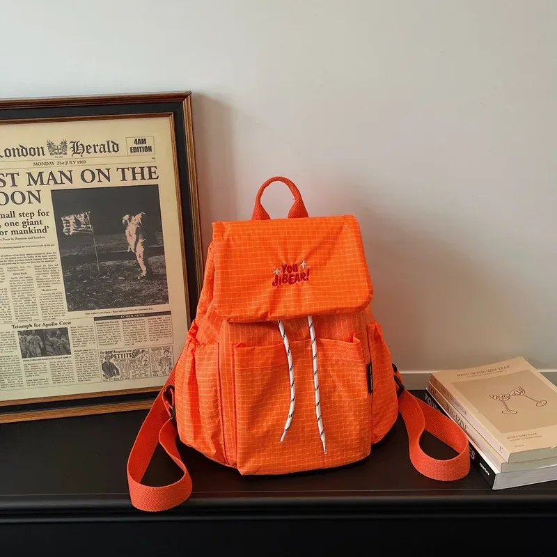 nouveau sac à dos à carreaux tendance, léger, imperméable, pour femme, idéal pour les voyages, l'université, les trajets quotidiens, l'école, avec plusieurs poches, sac à dos décontracté