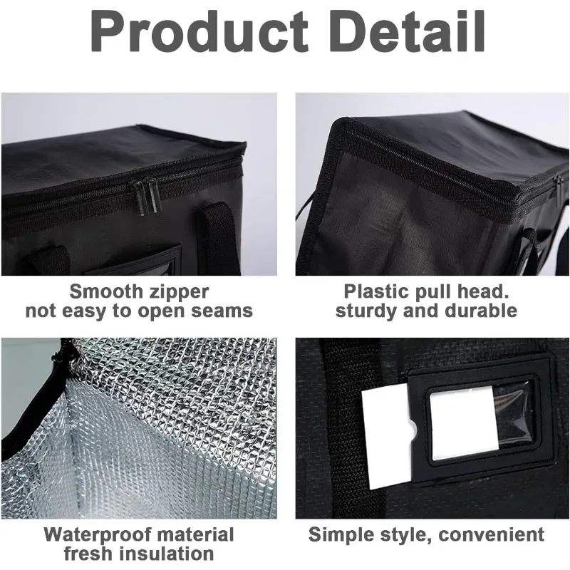 sac isotherme pour livraison de nourriture, grande capacité, sac isotherme thermique 43×30×31cm, sac de rangement étanche pour épicerie, pour restauration et pique-nique