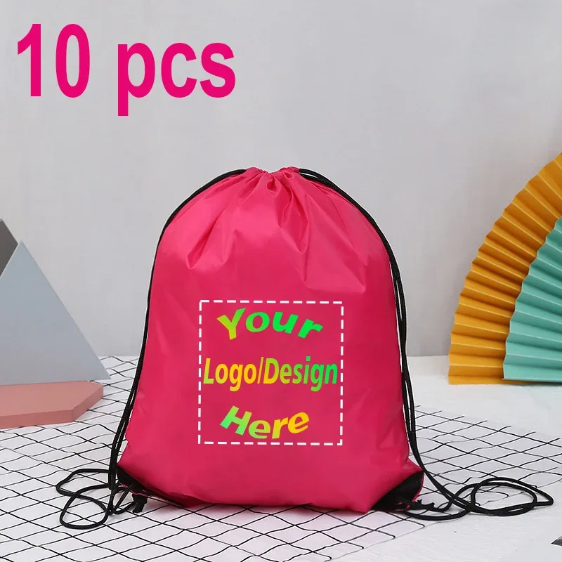 sac à dos personnalisé avec proximité wstring, sac de voyage en plein air, de dehors, d'entraînement, de chaussures de bug astique, impression de logo, cadeau personnalisé, 10 pièces/lot