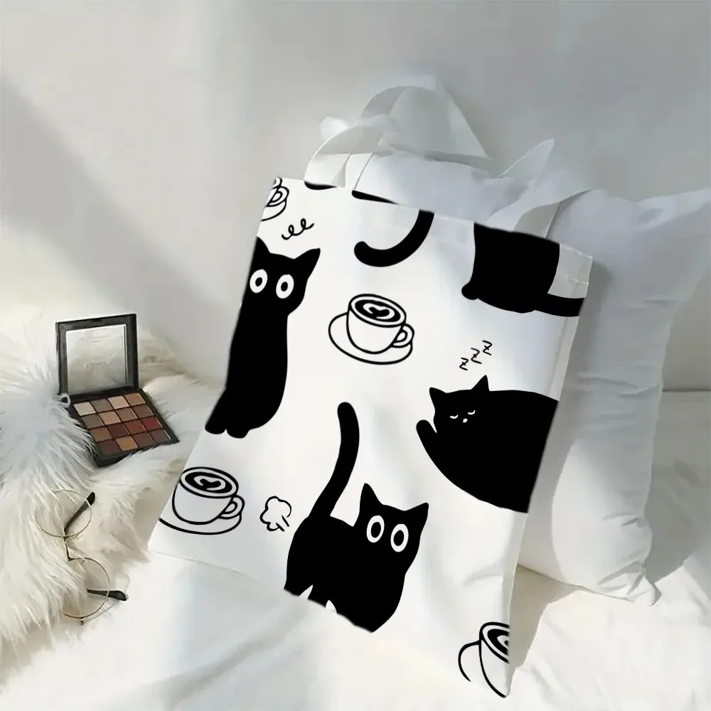 kawaii chic dessin animé animaux chat grande capacité sac fourre-tout papillon, panda élégant sac à bandoulière pour les femmes