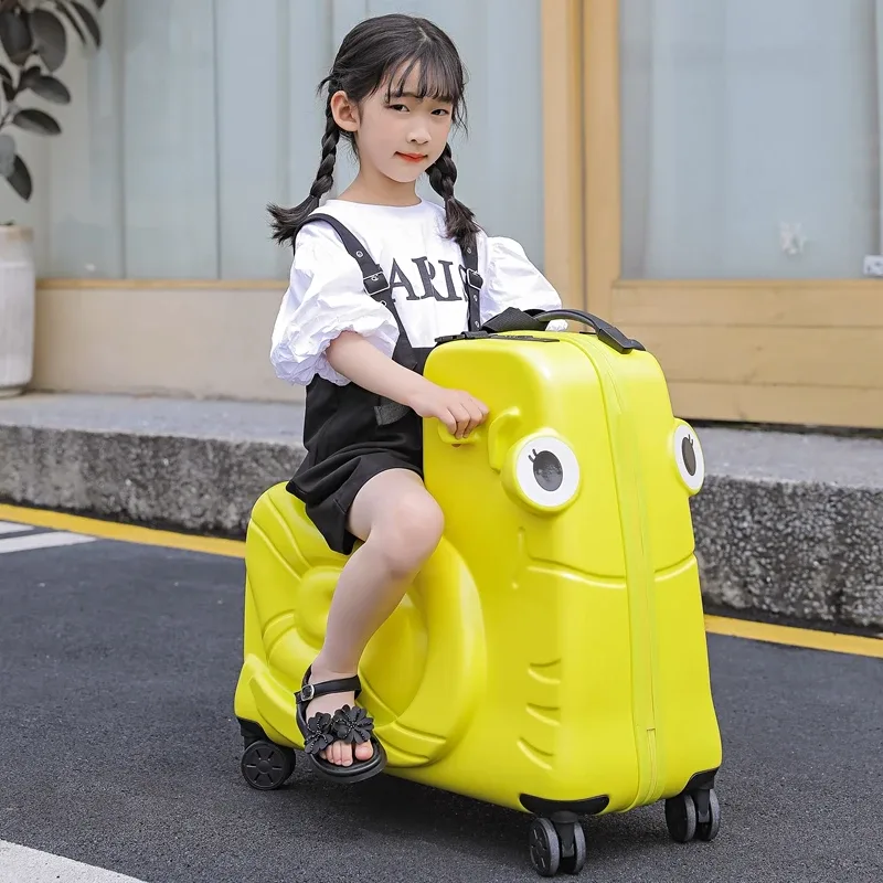 joli bagage d'escargot pouvant être monté, boîte à roulettes pour enfants, roue universelle féminine, valise de 20 "24", remorque de voyage en alliage d'aluminium