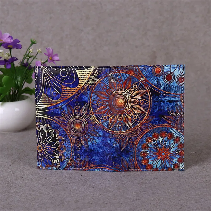 couverture de passeport ciel étoilé mode femmes hommes portefeuille de voyage en cuir pu porte-passeport paysage étui de haute qualité pour passeports