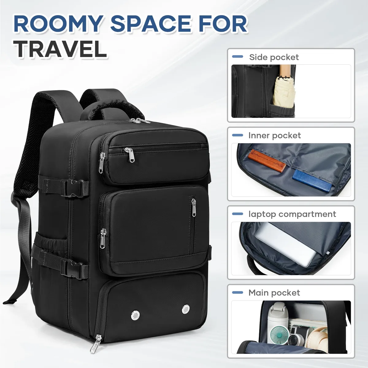 Sac à dos pour ordinateur portable de voyage pour hommes, sac de cabine Ryanair 40x30x20, sac à dos antivol pour affaires, sac à dos pour bagages à main, sac à dos de randonnée