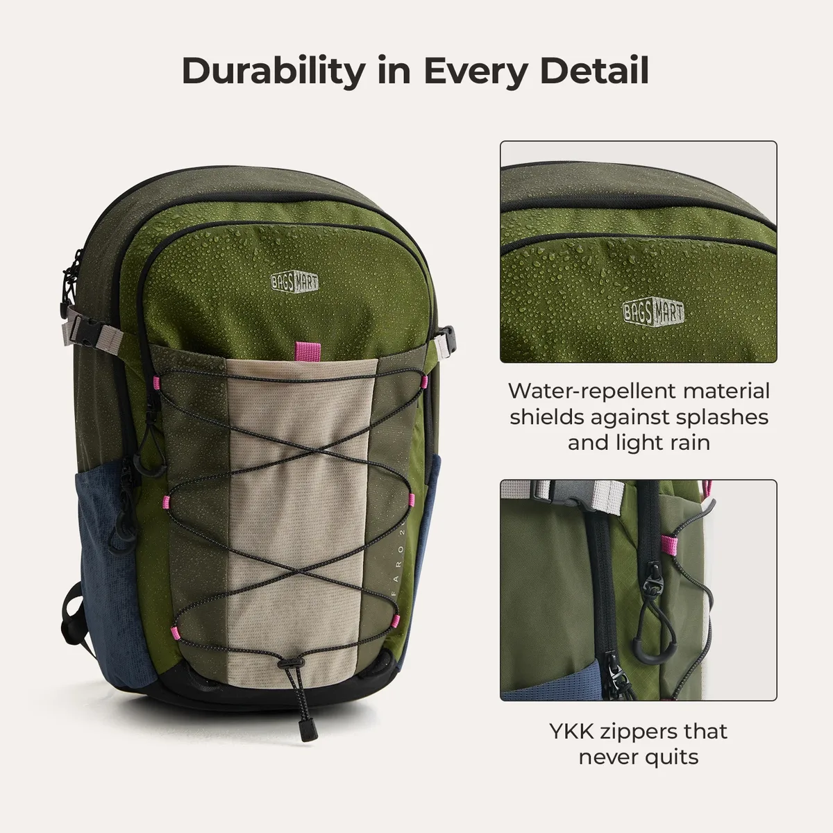 bagsmart sacs à dos de randonnée de grande capacité pour hommes et femmes, sac à dos pour ordinateur portable de 15,6 pouces, imperméable, pour voyage en plein air, sac à dos de banlieue