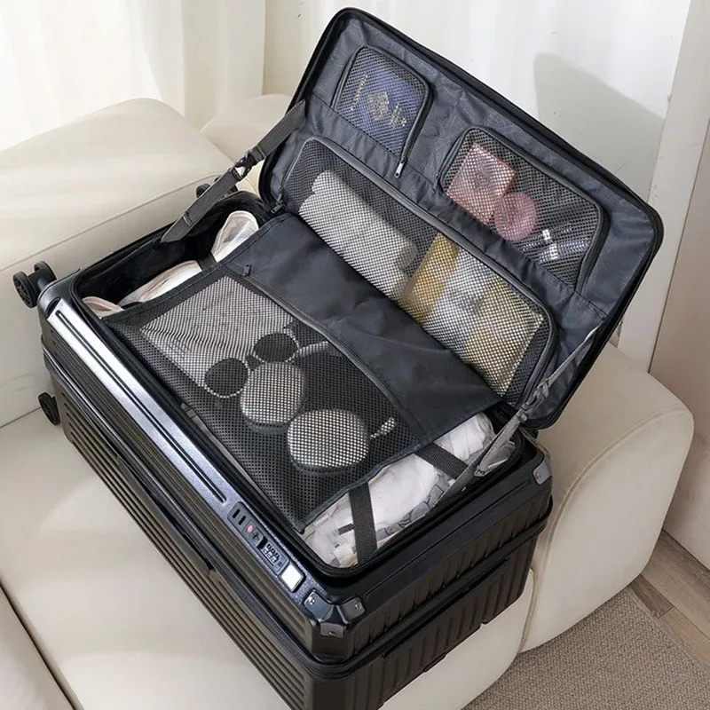 valise extensible multifonctionnelle de 20 pouces avec compartiment à ouverture frontale compatible avec la carte d'embarquement pour hommes et femmes