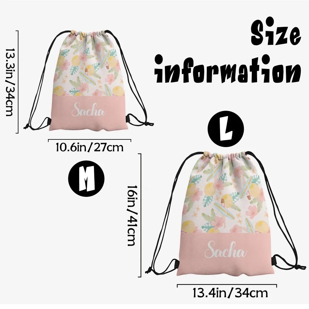sac à cordon personnalisé avec texte/nom sur mesure - idéal pour les sorties à la plage, sac à dos pour la gym, le fitness, l'école, les activités de plein air et un usage quotidien