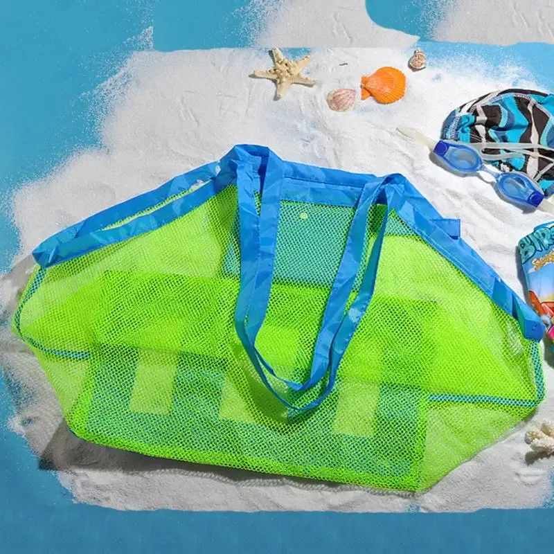 sac de rangement pour jouets de plage pour enfants, sac de rangement pliable et portable en maille pour collecter les outils de fouille du sable, pour les vacances, 1 pièce