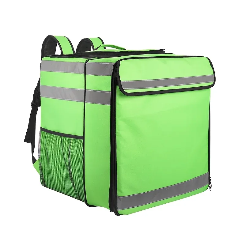 sac à dos isotherme extensible pour livraison de pizzas, grand format, avec bandes réfléchissantes, compartiments, maintien de la température, utilisation en extérieur