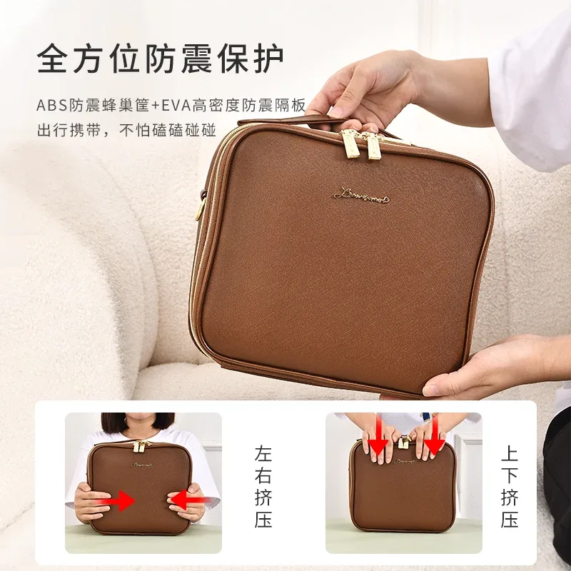 sac à cosmétiques portable à trois couches, mallette de rangement pour maquilleurs professionnels, nouvelle collection 2024