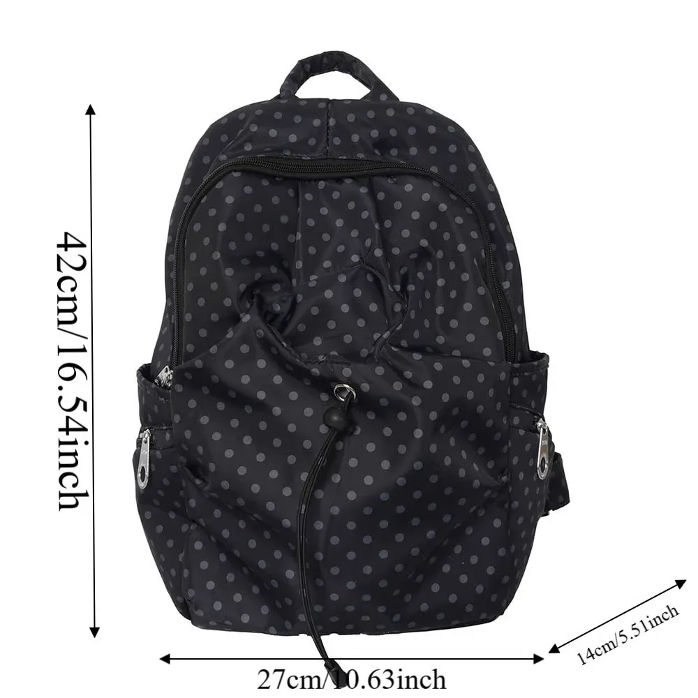 sac à dos en nylon anti-éclaboussures à pois, spacieux, léger, pour étudiants, lavable, durable, sac de voyage, sac de week-end