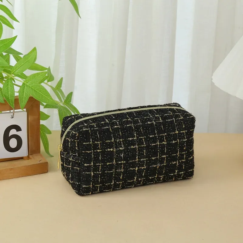 pochette de maquillage pour femmes, sac de rangement de cosmétiques, grande capacité, sac de rangement de produits de toilette de voyage portable, trousse à crayons pour étudiants
