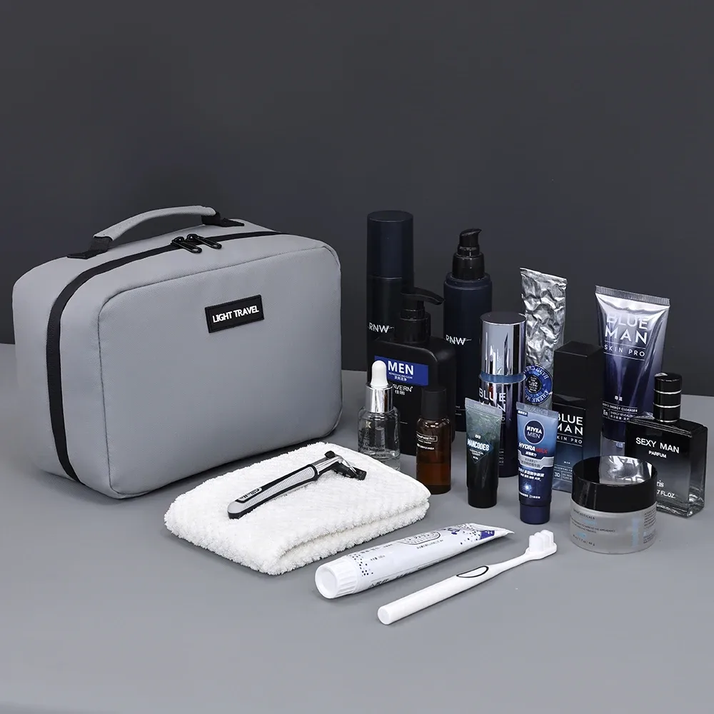 trousse de toilette suspendue imperméable grande capacité, sac de voyage cosmétique pour hommes et femmes, pochette pour articles de toilette et rasage
