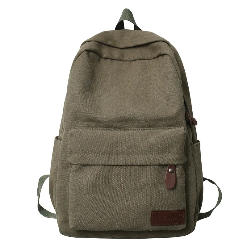 sacs à dos en toile noire unie 100% coton, sacs de loisirs ou de voyage, forfaits unisexe de grande capacité, sacs d'école simples à la mode