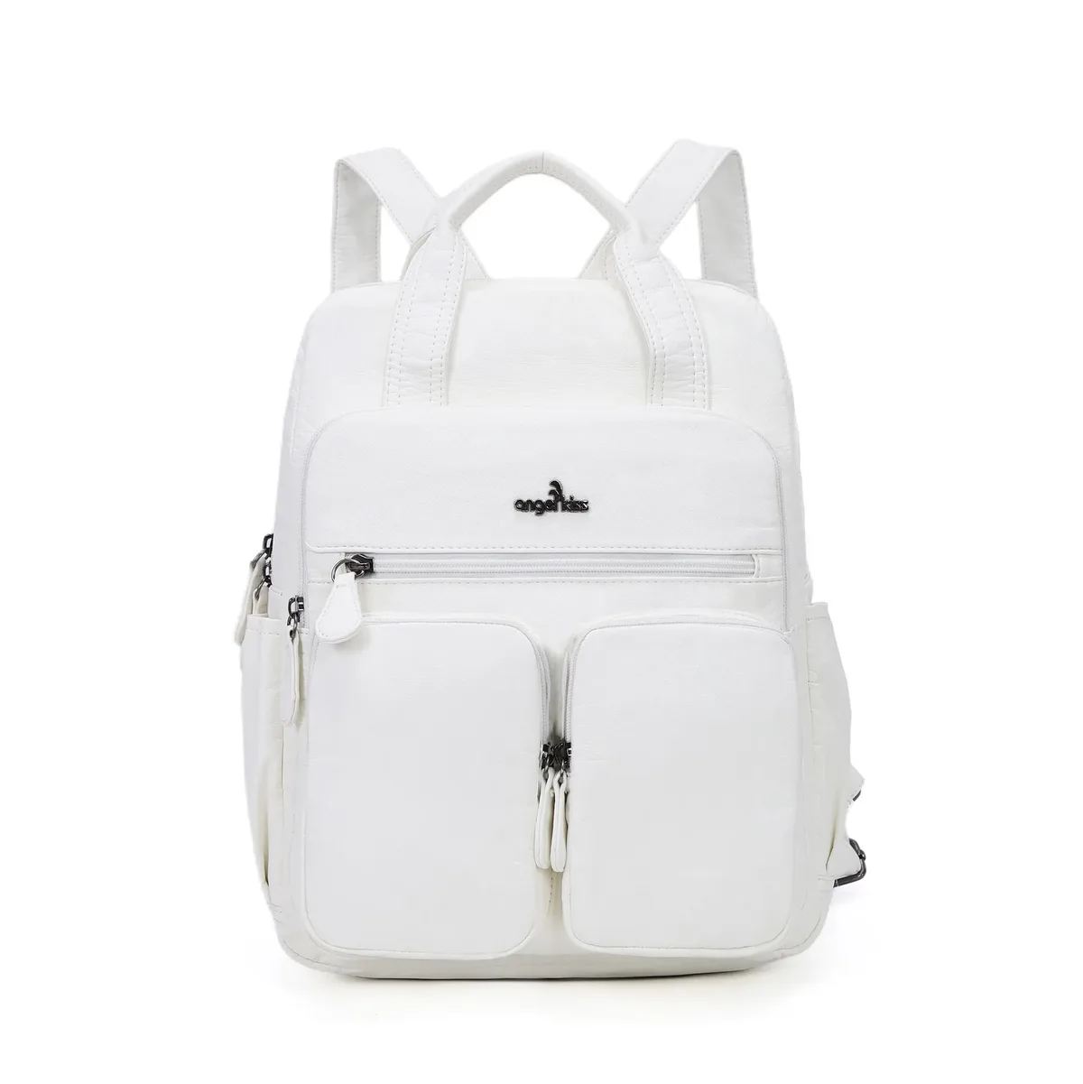 grand sac d'école pour femmes, couleur unie, multi-poches, mode voyage, grand sac à dos pour la rentrée scolaire
