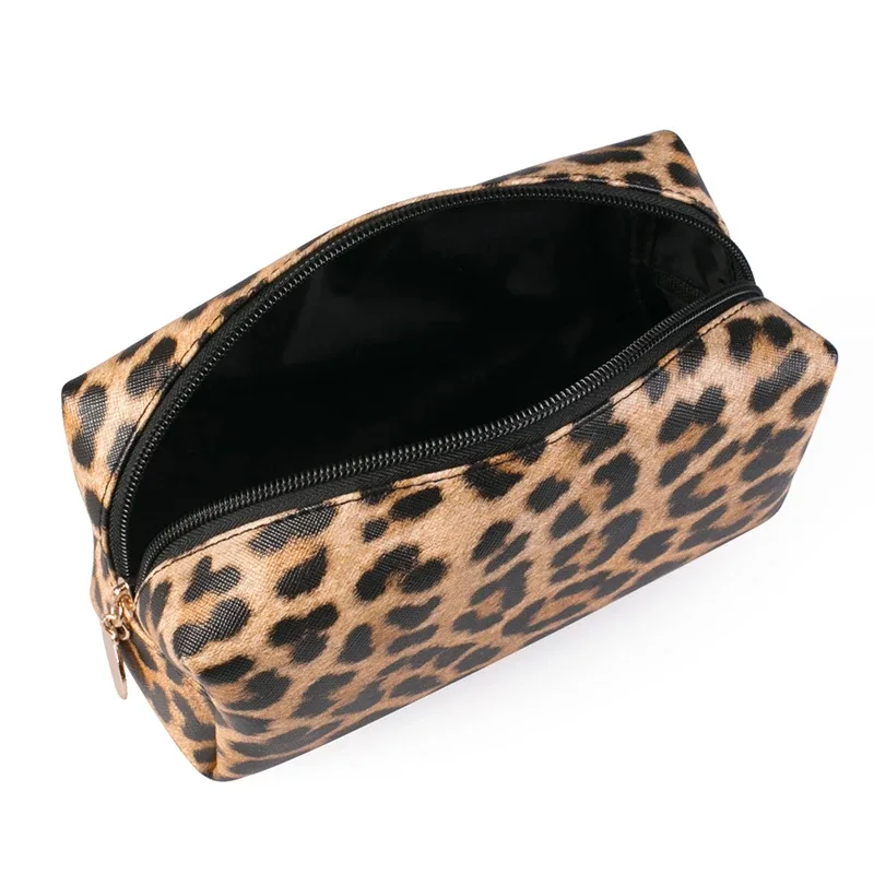 sac de maquillage léopard, trousse à cosmétiques de voyage, sac de rangement portable à fermeture éclair, sacs de toilette multifonctions, organisateur pour femmes, pochette