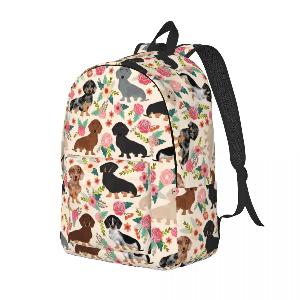 sac à dos floral vintage dachshund dogs pour garçons et filles, cartable d'école pour enfants, sac à dos alth, sac de jardin d'enfants, sac d'extérieur