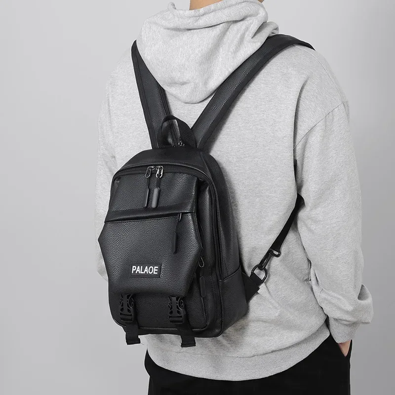 mini sac à dos pour hommes, petit sac de poitrine multifonction, cartable de voyage, sac à dos en cuir pu 2024