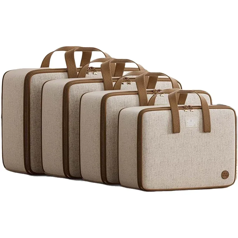 sac de rangement pour couette en coton imperméable et résistant à l'humidité, grande capacité, pour déménagement, vêtements et couvertures