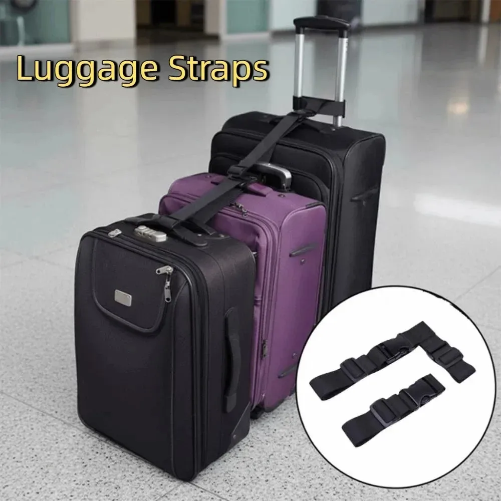 2 ensembles de sangles de connexion réglables en nylon pour bagages, ceinture de fixation portable, accessoire de voyage pour valise, sac à main, voyage en plein air
