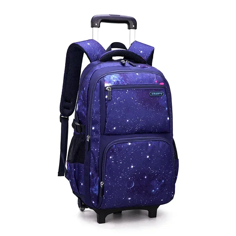 sac d'école enfants sac à dos roulant pour garçon sac à dos à roulettes sac d'école avec roues chariot bookbag bagage à main avec sac à déjeuner