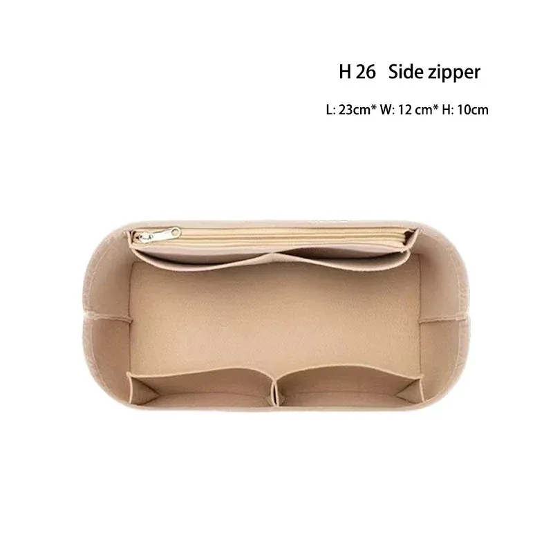sac à main en feutre pour femmes, organisateur de cosmétiques, adapté pour h lindy mini 26 30 34, pochette intérieure à fermeture éclair, design de luxe