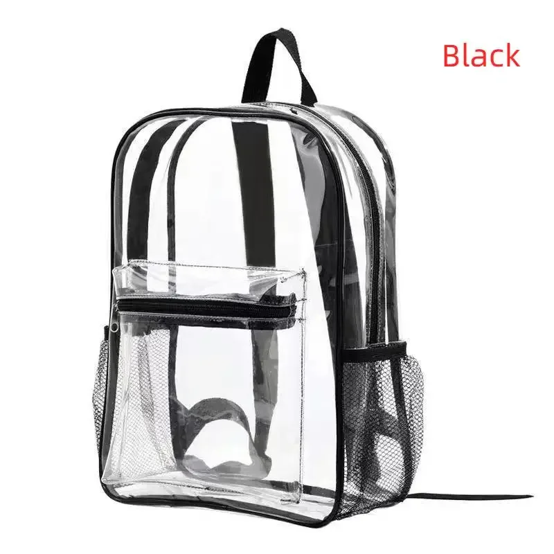 sacs à dos transparents imperméables en pvc, sangles réglables, doubles fermetures éclair durables, pour stade de baseball, sac à dos léger et transparent, 1 pièce