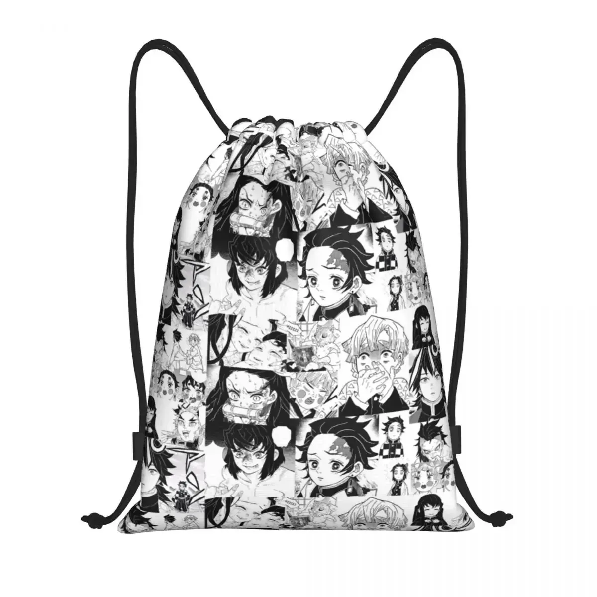 sac à dos personnalisé kimetsu no yaiba nezuko avec cordon de serrage, sac de sport pour femmes, sac d'entraînement demon slayer anime manga