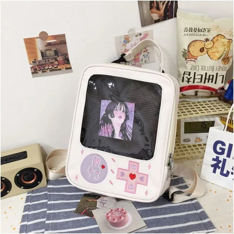 sac à dos lolita transparent pour femmes, sac à main japonais, sac à main fourre-tout, affichage de bricolage, poche transparente, fille kawaii, mignon, y2k