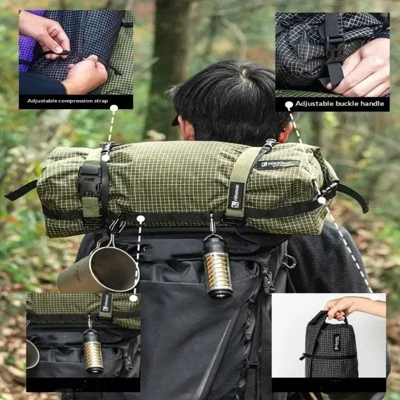 sac à dos multifonctionnel en dacron avec rangement extensible léger, parfait pour la randonnée, le camping et la randonnée à dos.