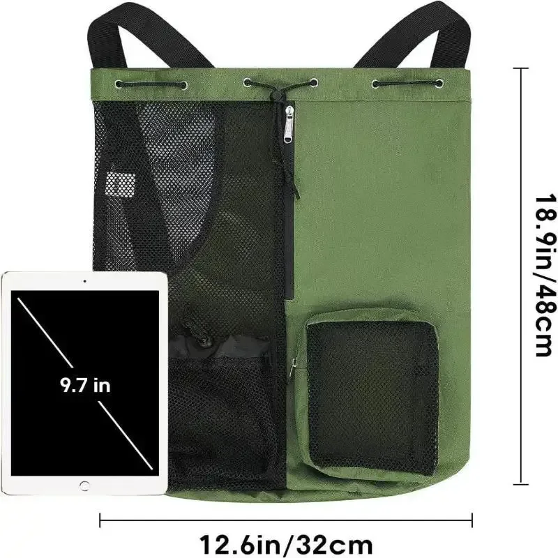 sac à dos respirant en maille noire avec cordon de serrage, poche latérale et bretelles durables pour la gym, la natation, la plage et les voyages en plein air