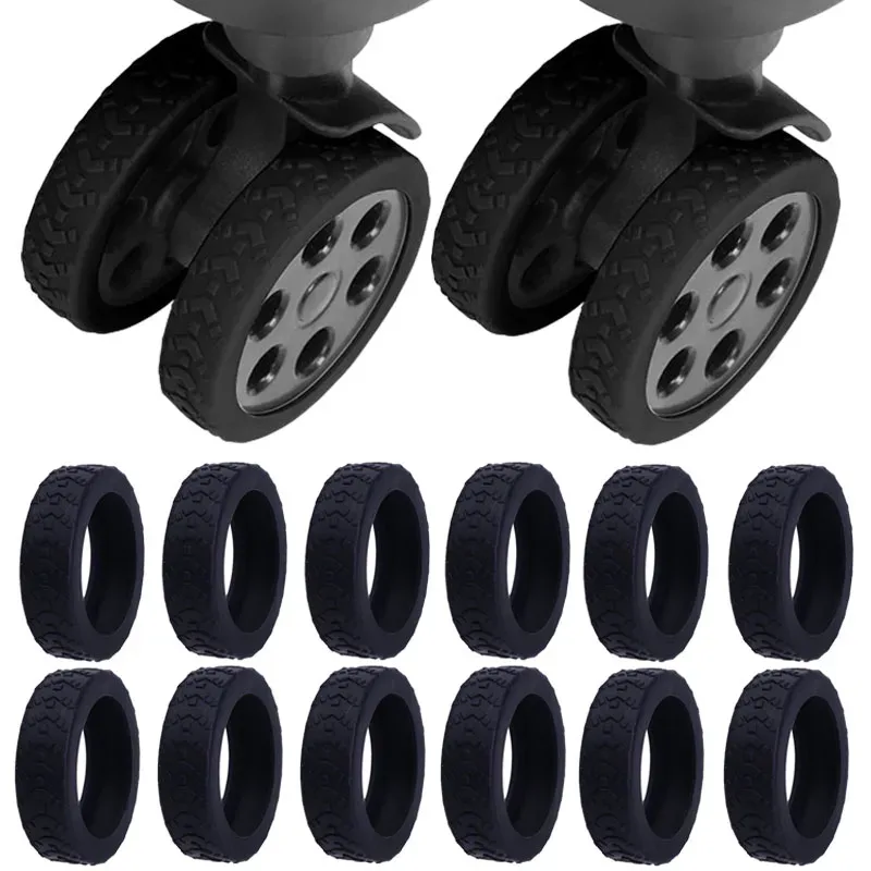 protecteur de roues de bagages plus épais, valise de voyage en silicone, réduit le bruit, couverture de roue, accessoires de manchon de chariot à roulettes, bricolage
