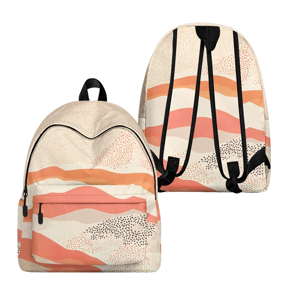 sac à dos imprimé ondulé à rayures verticales, sacs à crayons, sangles réglables, sac d'école léger et durable, sac de jour de voyage pour adolescents, ensembles
