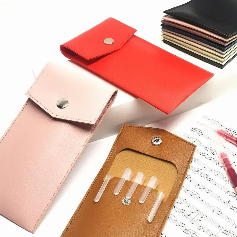 étui à crayons en cuir pu, sac de rangement pour étudiants, sac portable pour lunettes et papeterie, sac de rangement pour stylos de bureau grande capacité.
