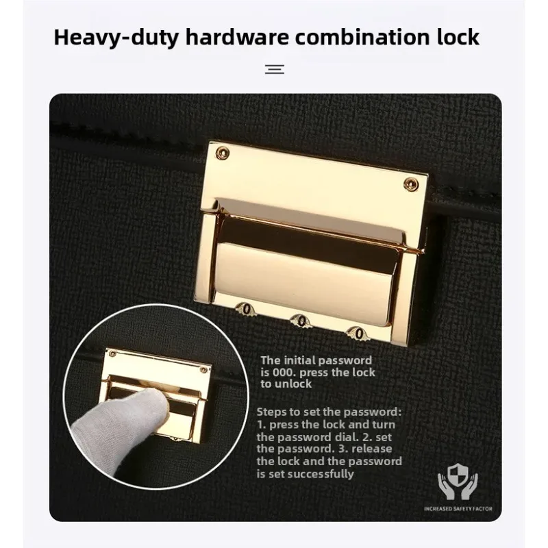 porte-documents pour hommes avec verrouillage par mot de passe, sac à main en pu pour hommes d'affaires, sac à documents de grande capacité, sac à bandoulière