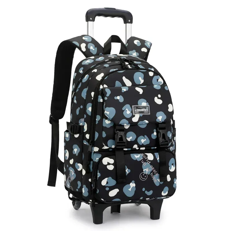 sacs d'école roulants pour filles sac à dos enfants sacs à dos d'école imperméables avec roues collège chariot bagages sac à dos