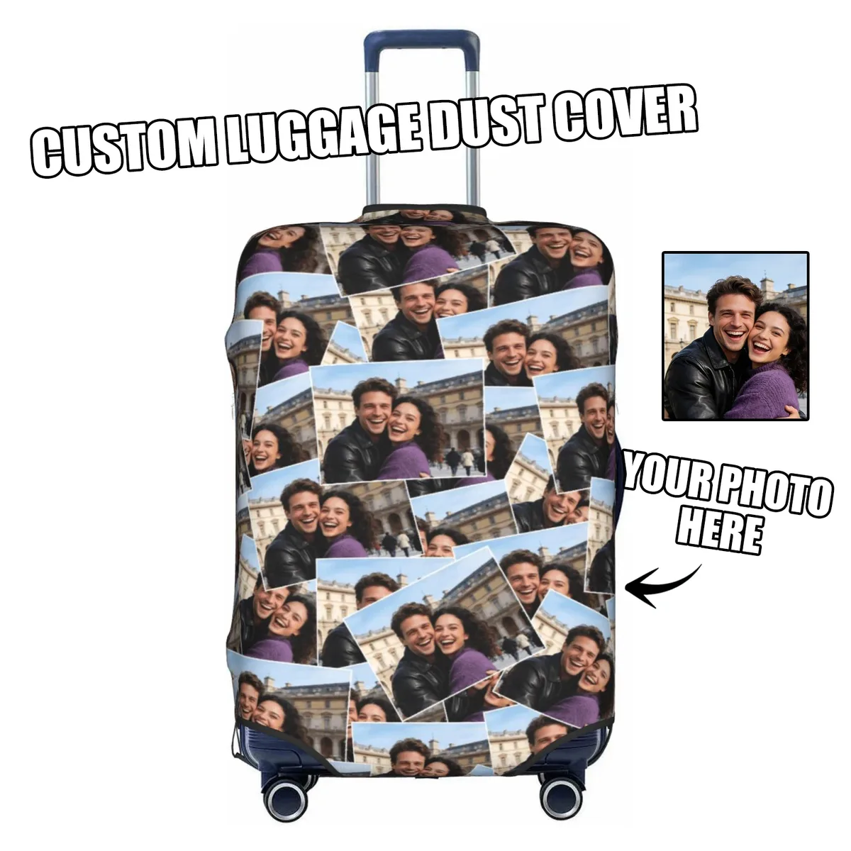housse de bagage personnalisée avec logo, élastique, votre design ici, housses de protection pour valises de voyage, adaptées aux valises de 18 à 32 pouces