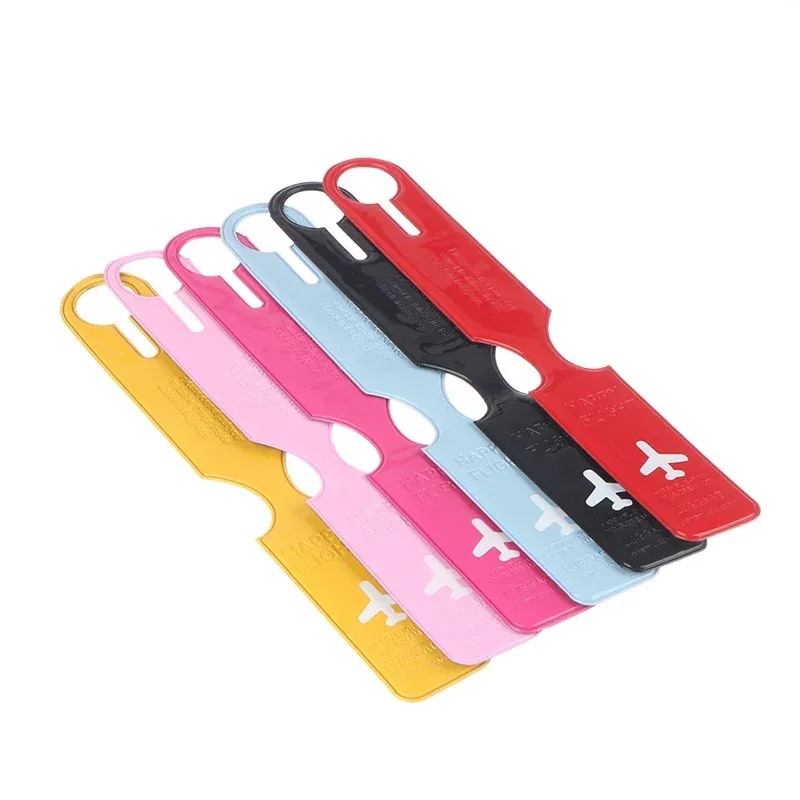 étiquettes de bagage en pvc mignonnes, sangles d'identification de valise, étiquettes d'adresse, accessoires d'avion, étiquettes d'identification pour bagages