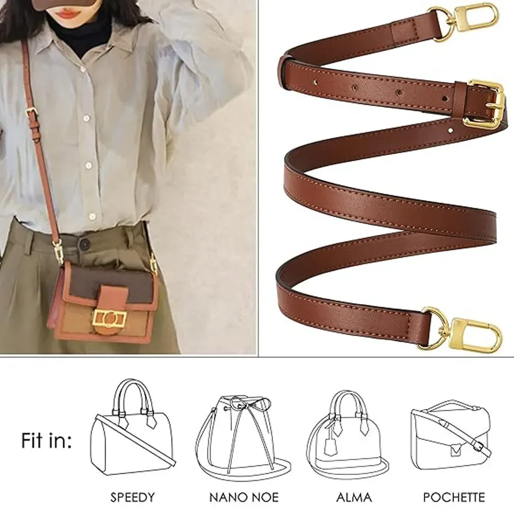1 pièces sangle de remplacement réglable sac à bandoulière en cuir pu bandoulière pour petits sacs pochette sangle noire largeur 1.8cm