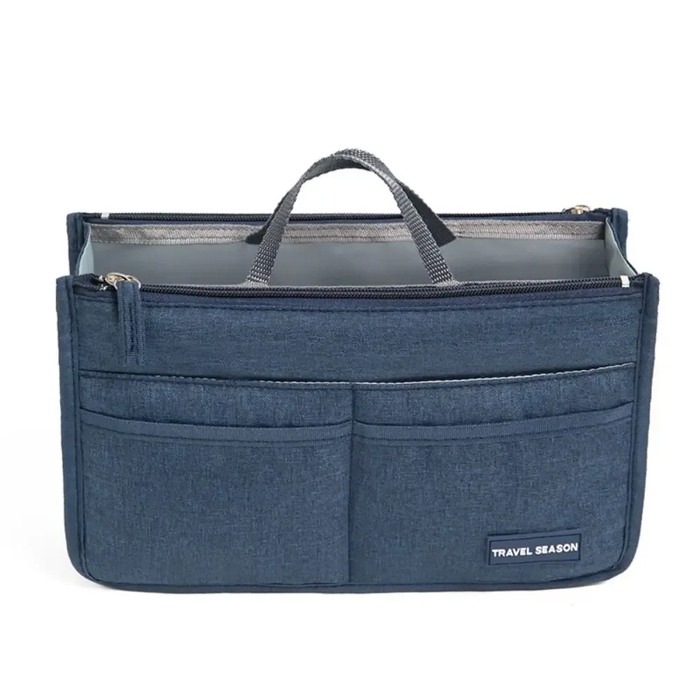trousse de toilette de voyage en polyester durable, imperméable, avec double fermeture éclair, grande capacité, organiseur de sac, sac d'insertion