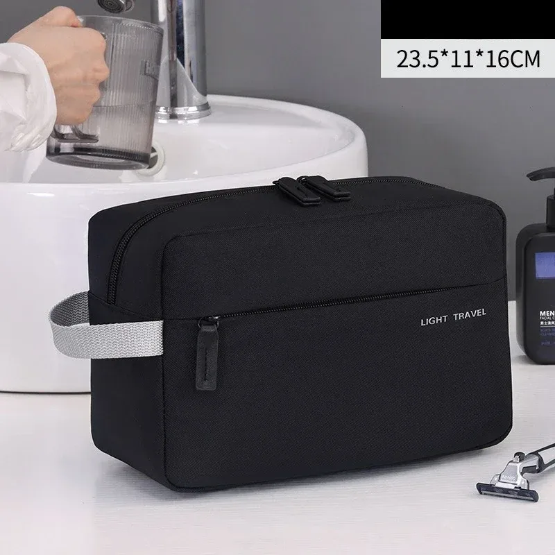 trousse de toilette de voyage 3 en 1 pour hommes, organisateur de toilette oxford, kit dopp, trousse de rasage résistante à l'eau, trousse à cosmétiques, organisateur de maquillage