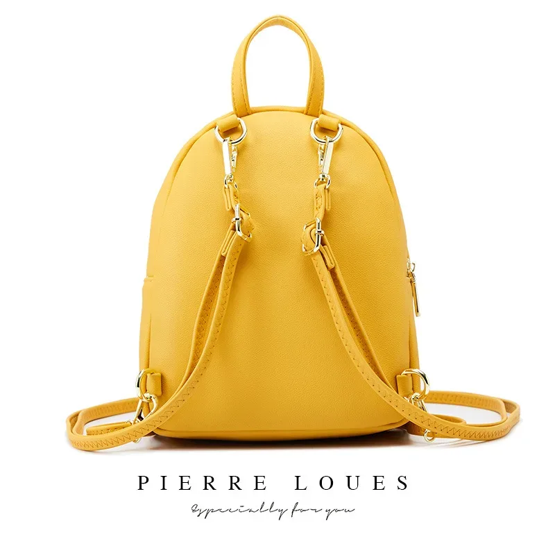petit sac à dos en cuir pu pour femmes, sac à bandoulière preppy solide pour dames, sac à dos de voyage pour écoliers